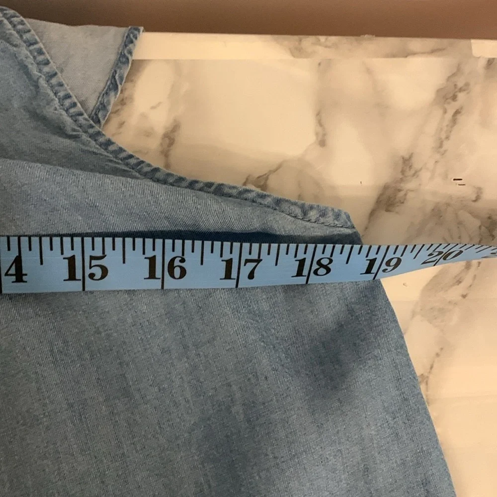 Old Navy Blue One-Shoulder Top- Lightweight Denim - Picture 5 of 7